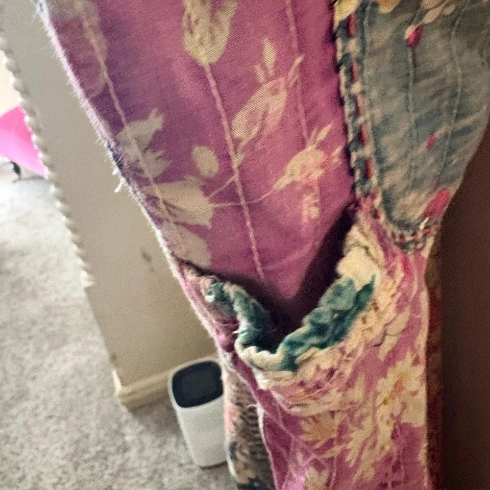 Magnolia Pearl Patchwork Overalls in Pink and Blue Gently worn. A must have!! - Picture 8 of 16